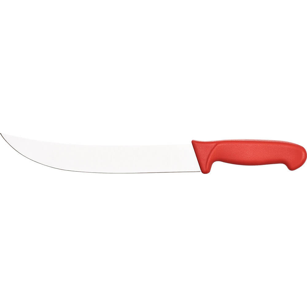 nóż masarski zakrzywiony L 250 mm czerwony 284311
