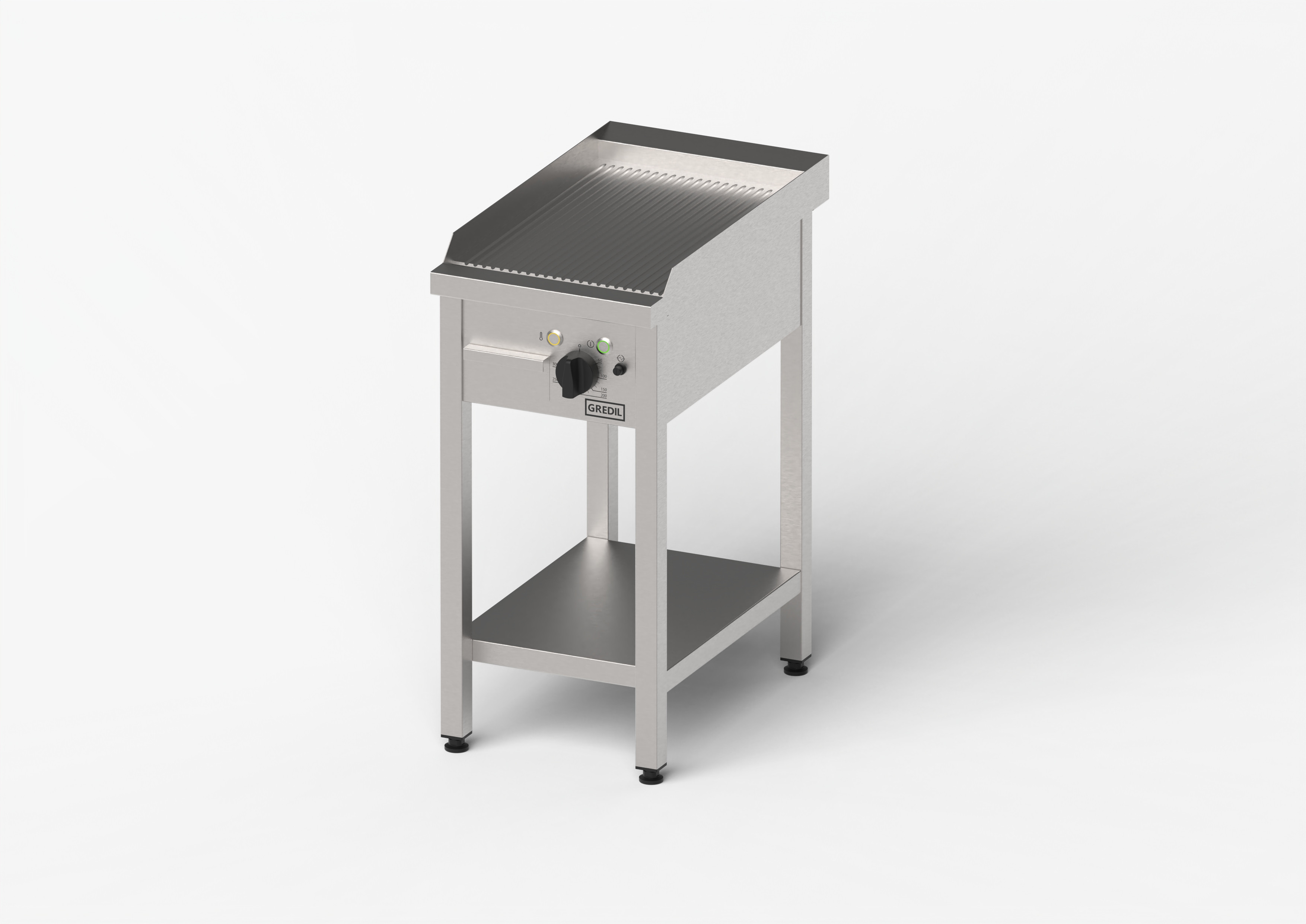 płyta grillowa elektryczna, ryflowana, Gredil, 400x700x850 mm, P 4.0 kW, U 400 V 977302