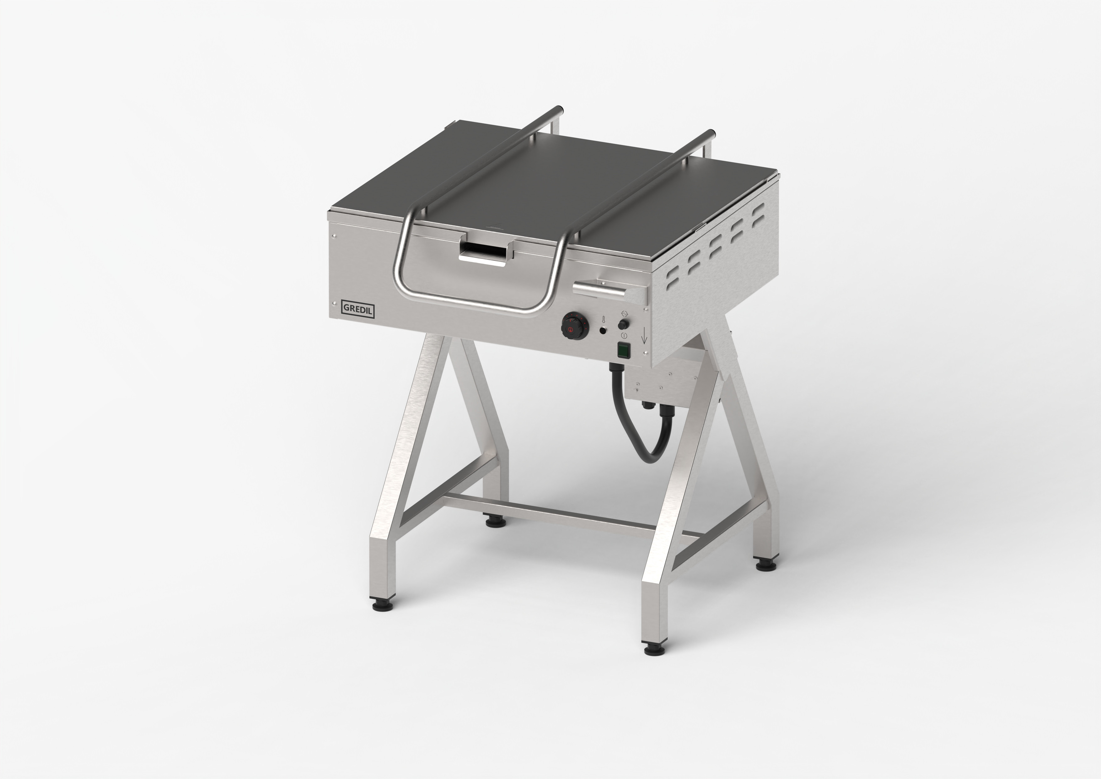 patelnia elektryczna uchylna na stelażu, Gredil, 700x786x912 mm, P 6.3 kW, U 400 V 778003