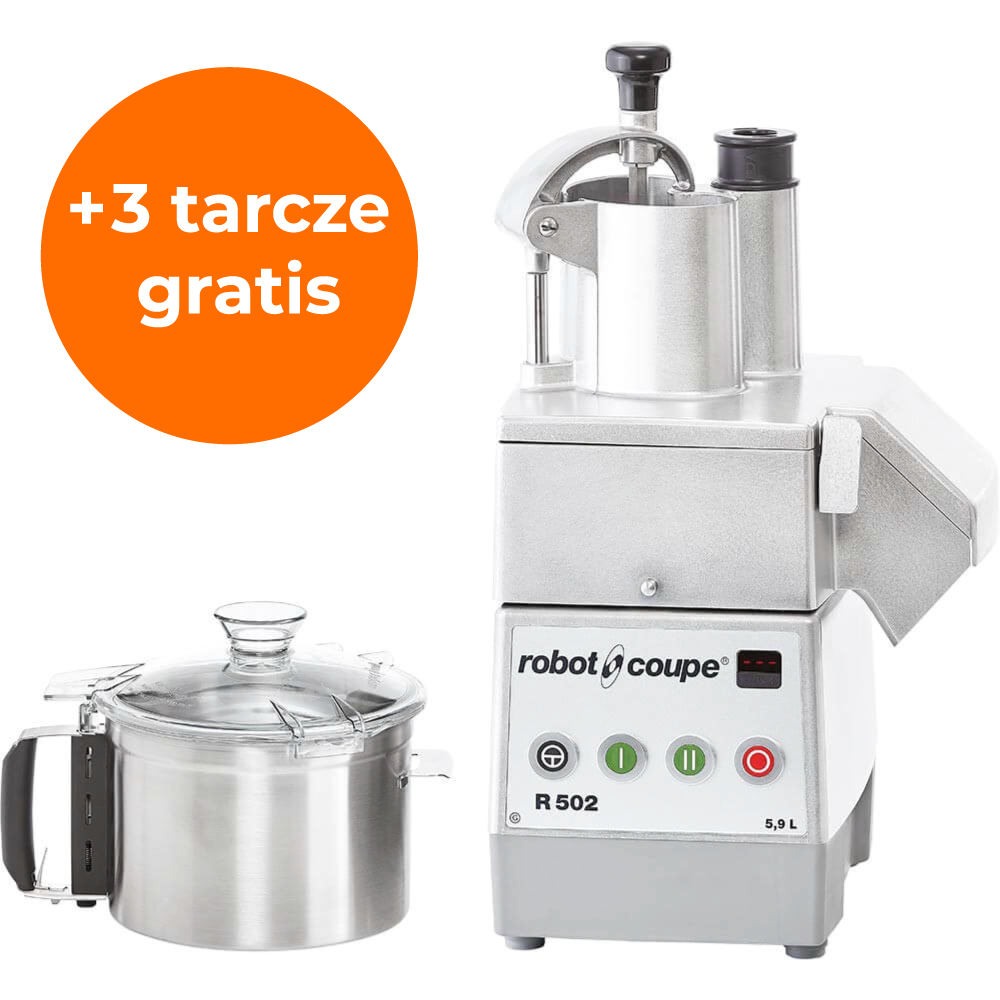 urządzenie wielofunkcyjne, szatkownica, cutter, R502 + 3 tarcze GRATIS, P 1 kW, U 400 V