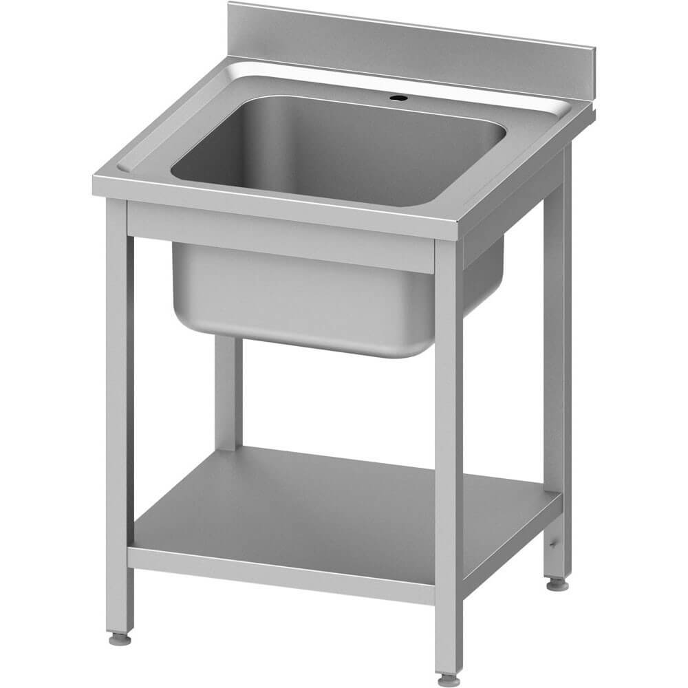 stół ze zlewem 1-kom.,z półką 600x600x850 mm skręcany 954456060