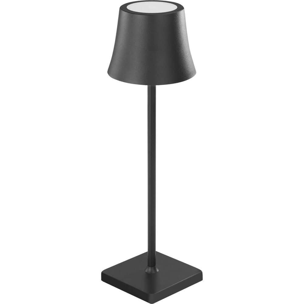 lampka stołowa LED, bezprzewodowa, czarna, H 375 mm 694371