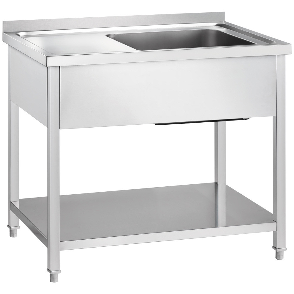 stół ze zlewem 1-kom.(P),z półką 1200x700x850 mm skręcany 673327