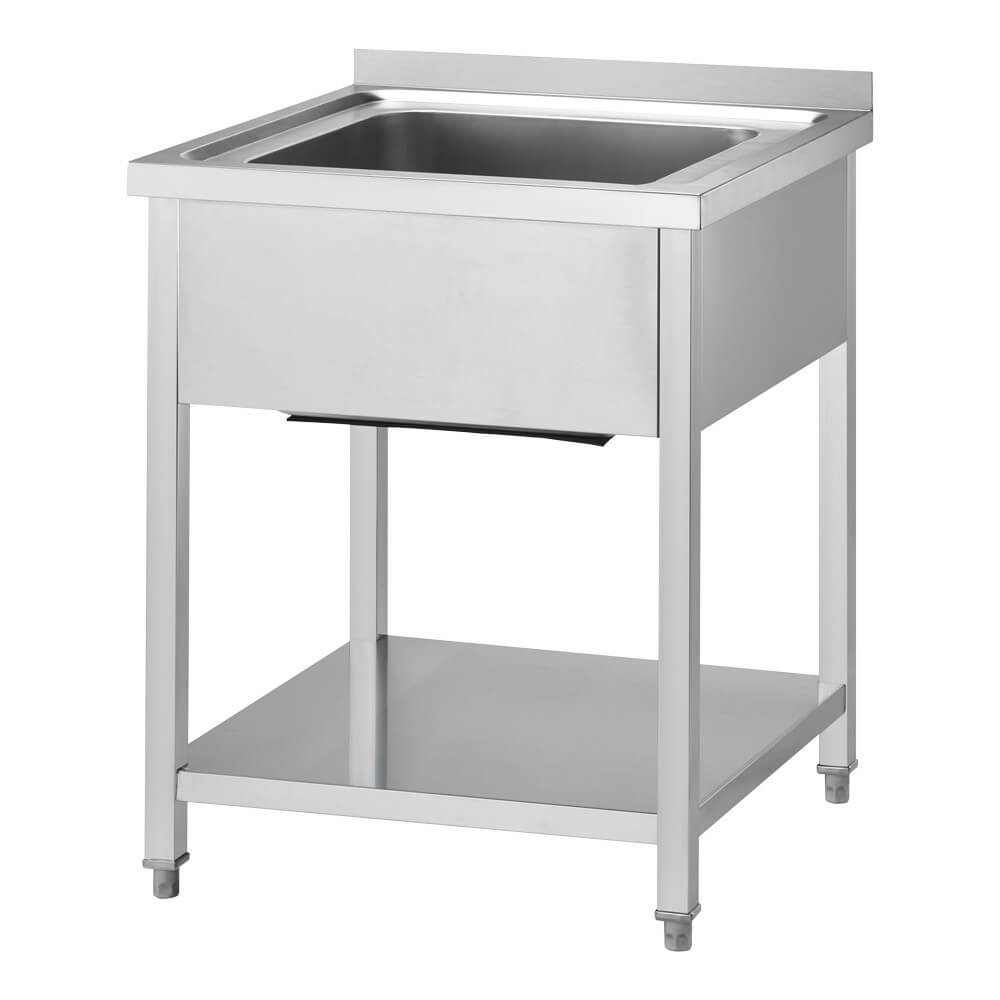 stół ze zlewem 1-kom.,z półką 600x700x850 mm skręcany 674067