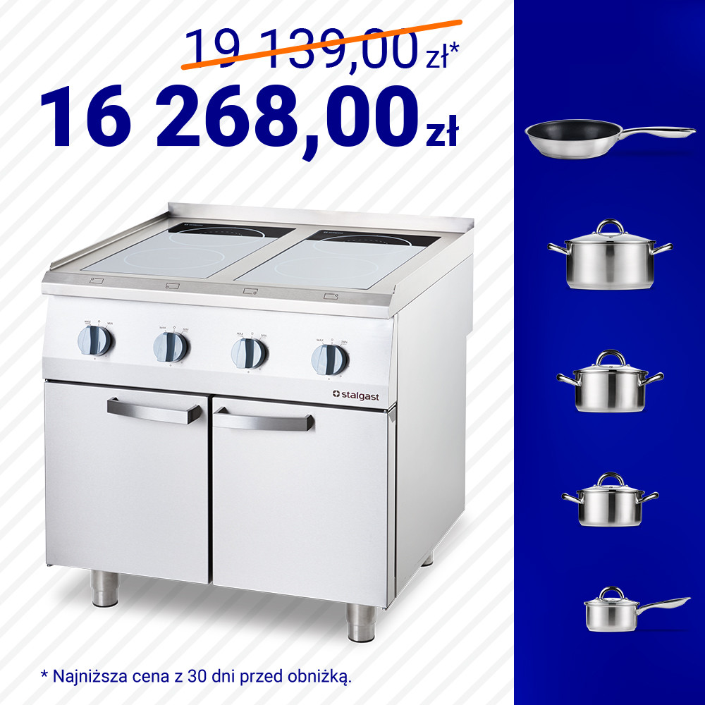 kuchnia indukcyjna 9706100, 4-polowa z wyposażeniem 9706100P35