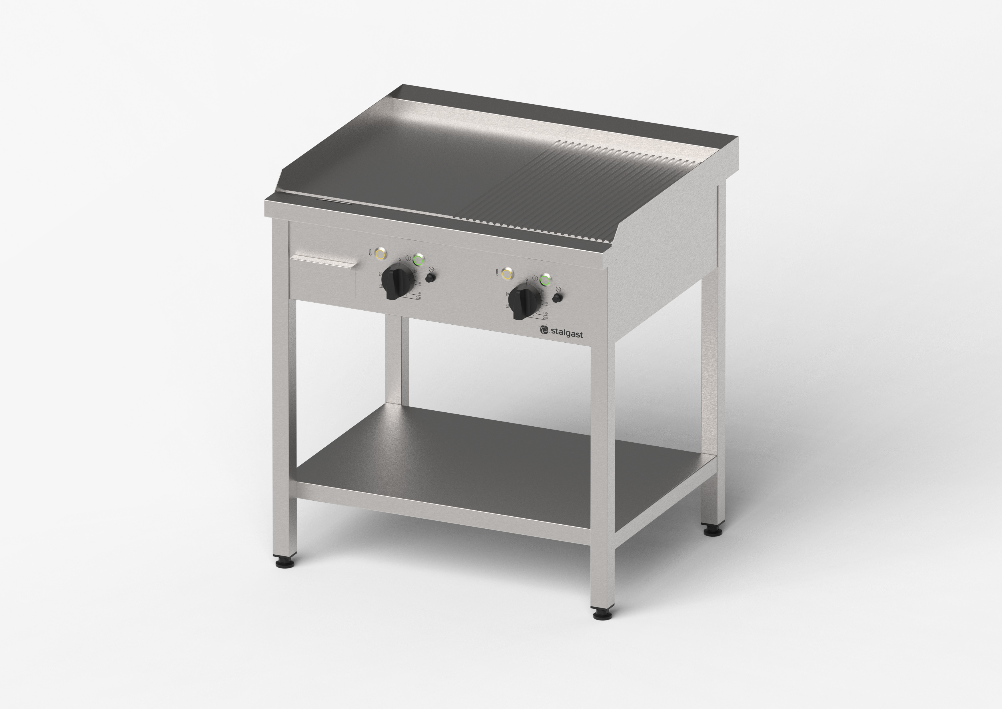 płyta grillowa elektryczna, gładko-ryflowana, Gredil, 800x700x850 mm, P 8.1 kW, U 400 V 977313