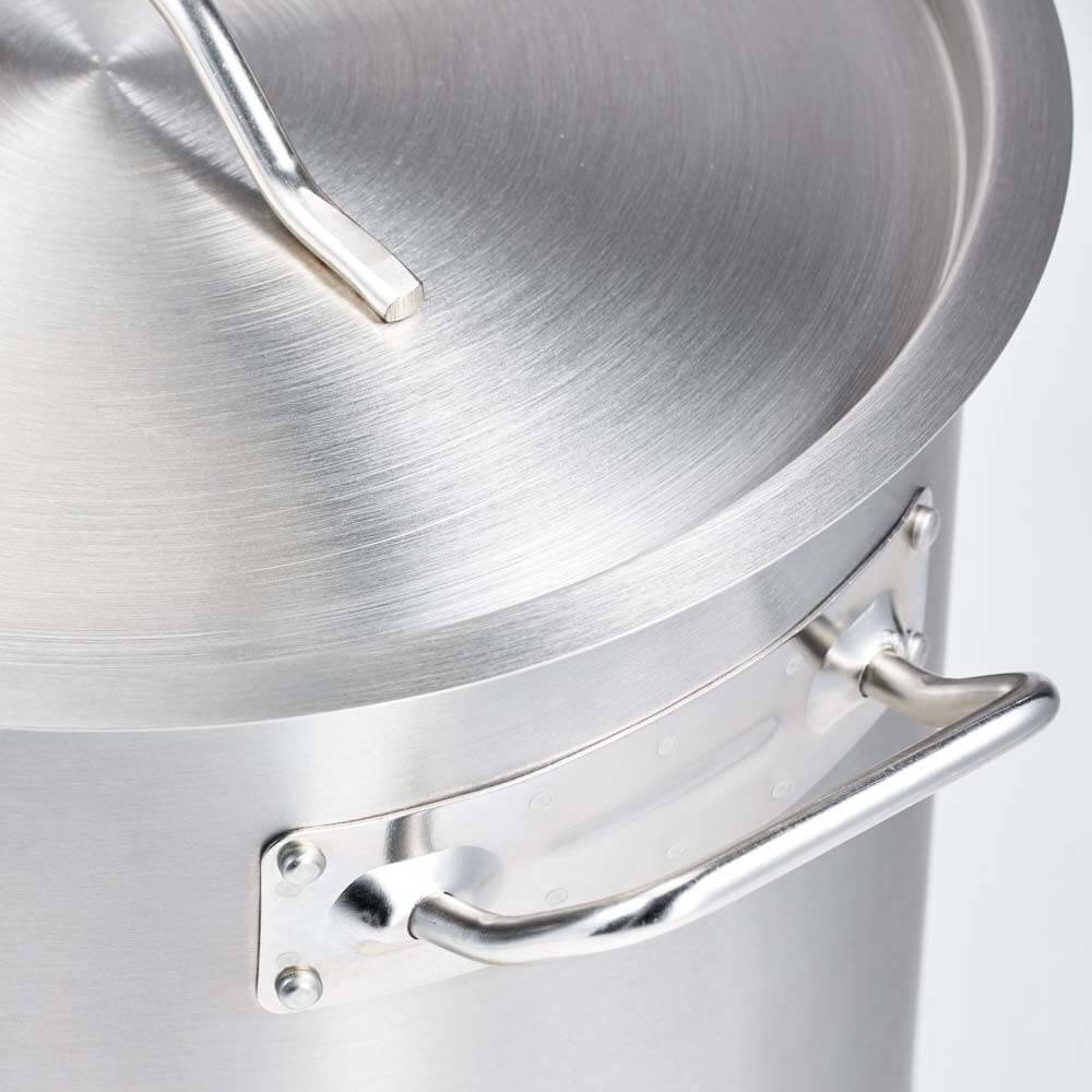 garnek średni z pokrywką, stalowy, Ø 400 mm, V 32.6 l 2