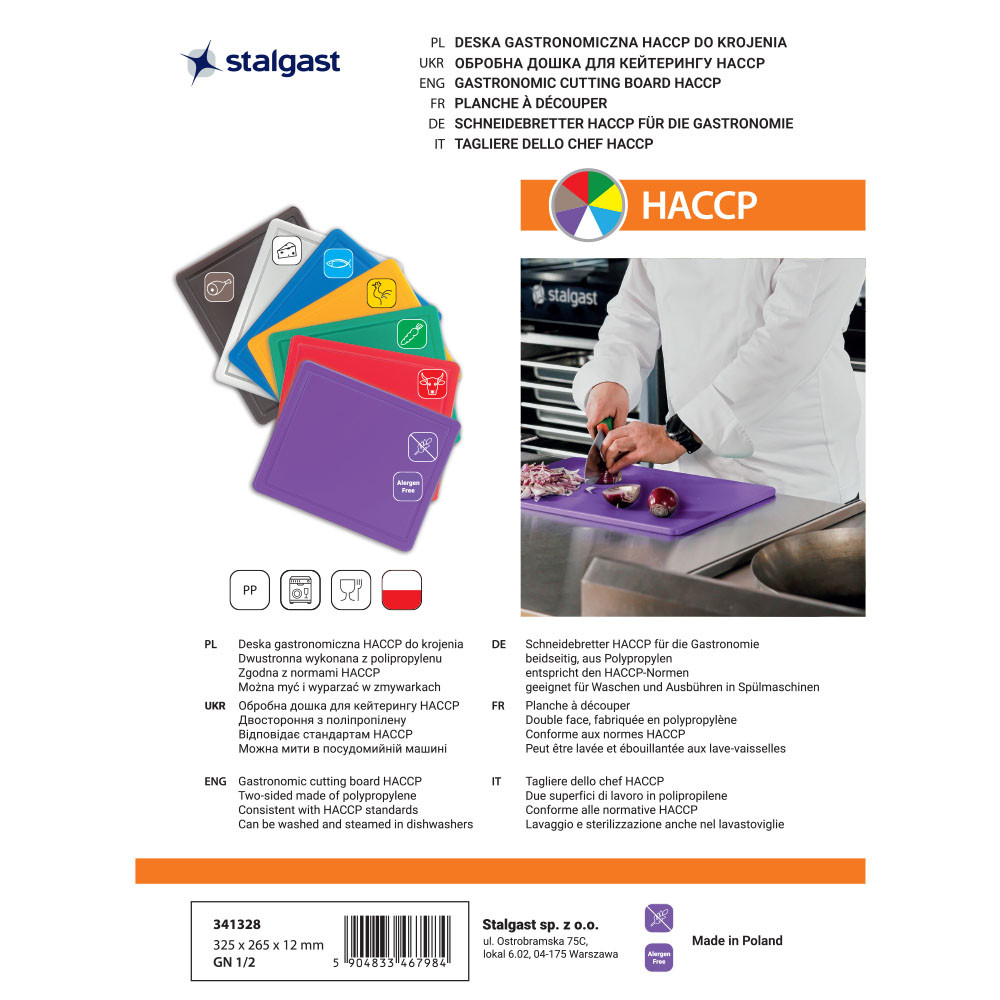 deska do krojenia, fioletowa, HACCP, GN 1/2 2