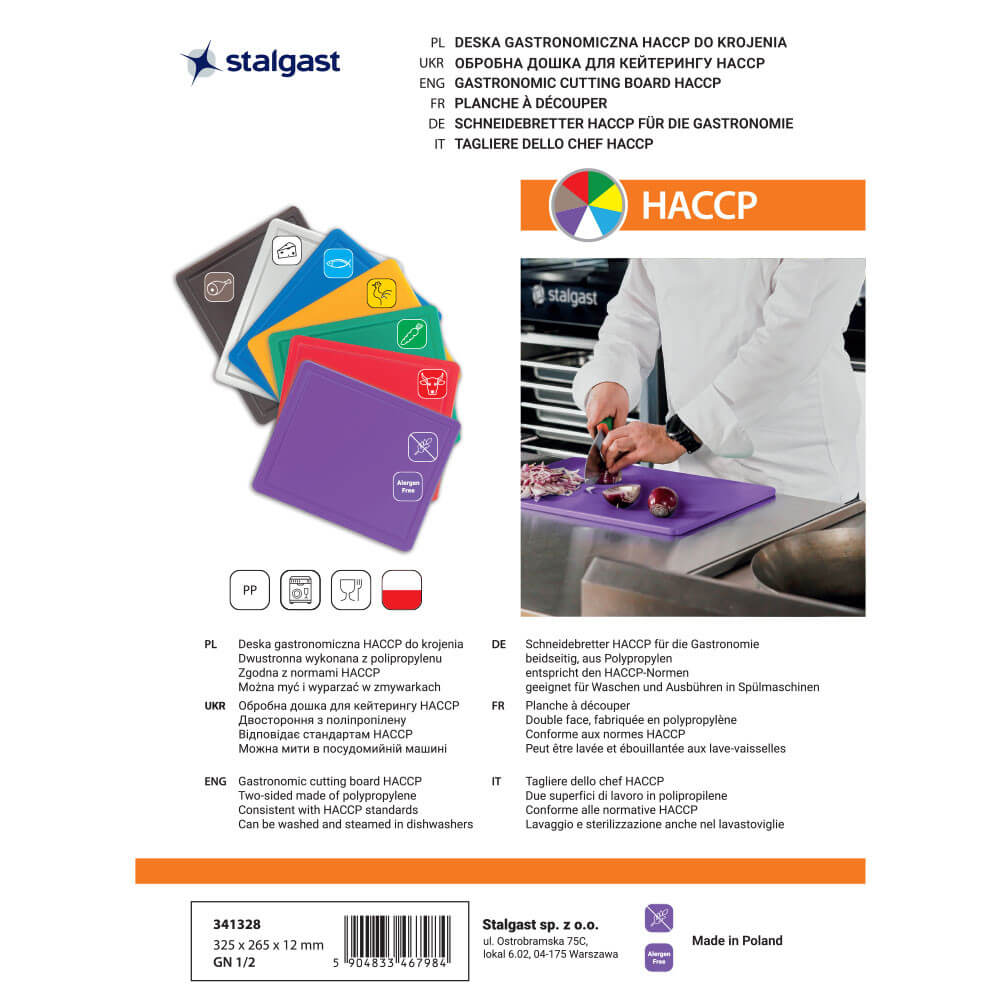 deska do krojenia, fioletowa, HACCP, GN 1/2 2