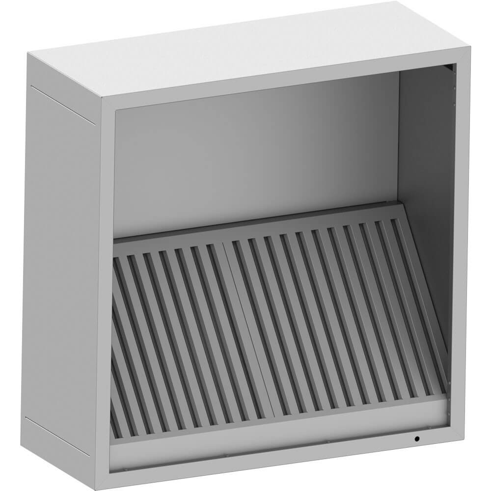 okap przyścienny skrzyniowy skręcany z łapaczami, bez oświetlenia (króciec d=250mm) 1010x1000x400 3