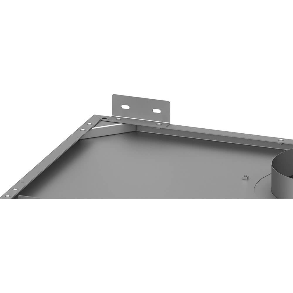 okap przyścienny skrzyniowy skręcany z łapaczami, bez oświetlenia (króciec d=250mm) 1210x1000x400 4